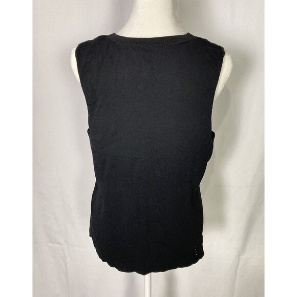 Paris Atelier & Other Stories Large Women Black Tank Top Knit Lasercut Basic EUC - Picture 3 of 9